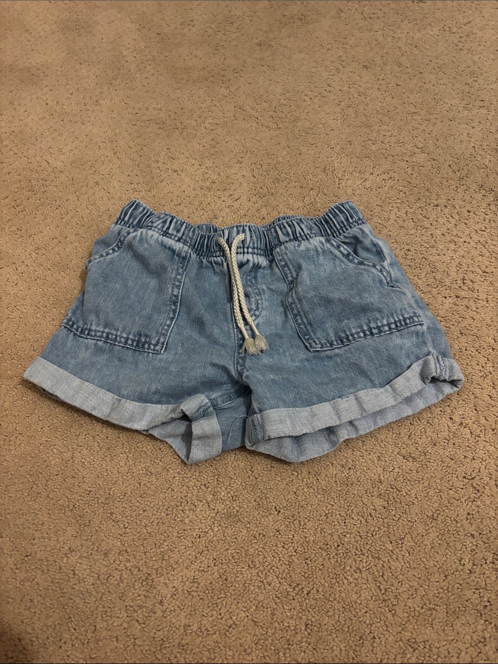 Light Blue Denim Drawstring Girl’s Shorts